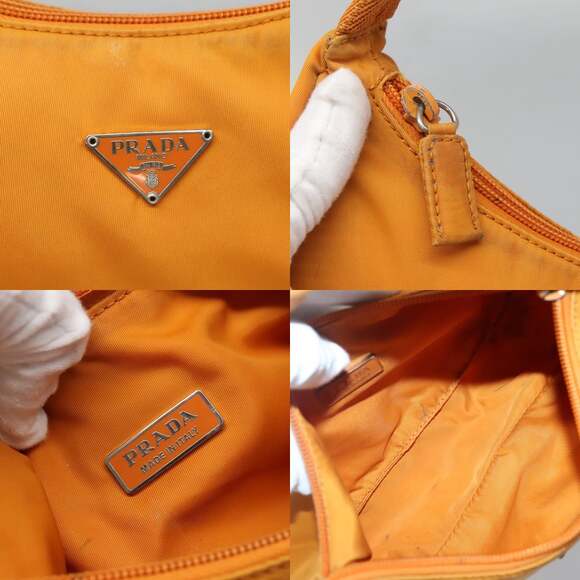 PRADA Hand Bag Nylon Orange Silver - Picture 11 of 12